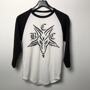 Blackcraft XS raglan Baphomet goth shirt